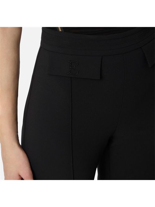 Pantaloni in doppio crêpe stretch con logo ricamato ELISABETTA FRANCHI | PA17161E2/110